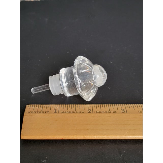 Metal Vintage Lead Crystal Perfume Bottle With Stopper For Sale - Image 7 of 12