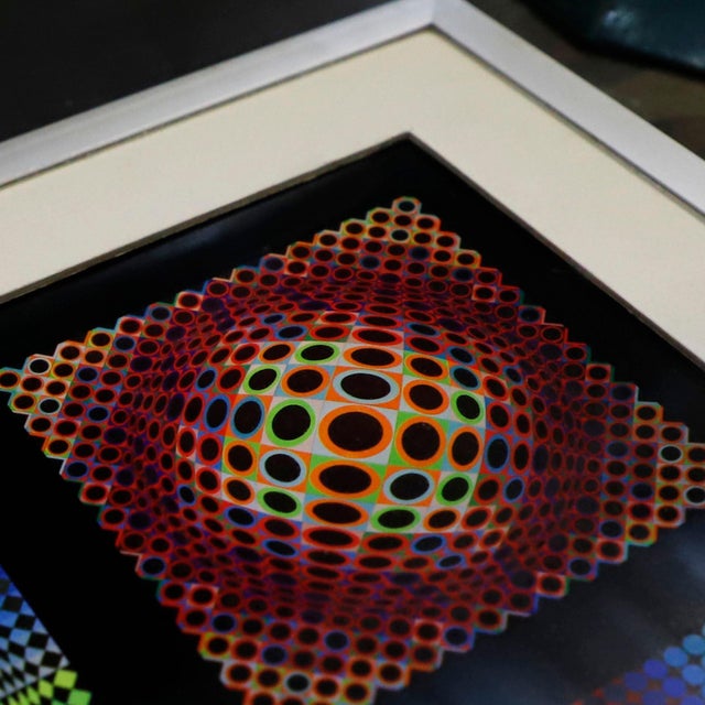 Victor Vasarely 1970s Victor Vasarely (1906-1997) - Coloured print For Sale - Image 4 of 4
