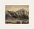 Early 1900s Antique French Charcoal Drawing on Paper of Mountainscape and Countryside Farms, With Mat For Sale