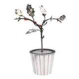 Attilio Codognato Signed 800 Silver & Red Coral Holly Tree Objet D'Art, Ca. 1990 For Sale