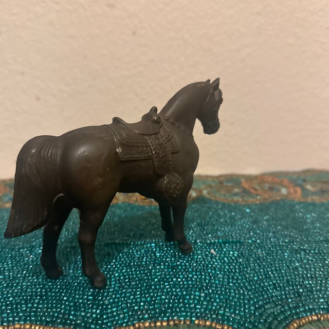 Mid-Century Western Cast Metal Saddled Carnival Horse Figurine For Sale - Image 9 of 10