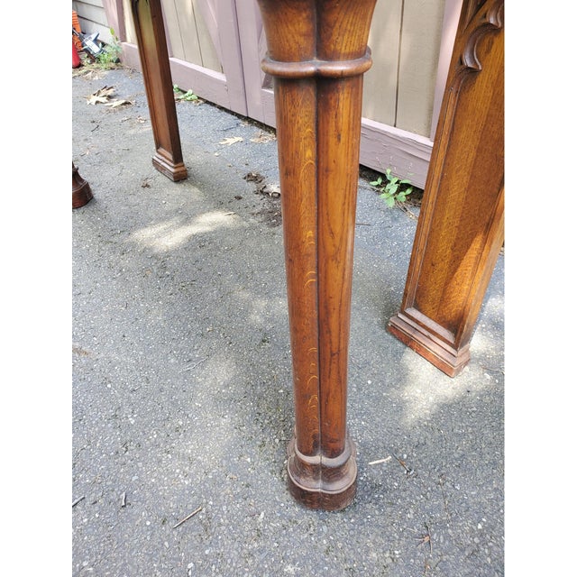 Early 20th Century Early 20th Century Gothic Revival Style Marble Top Console Entry Table For Sale - Image 5 of 7