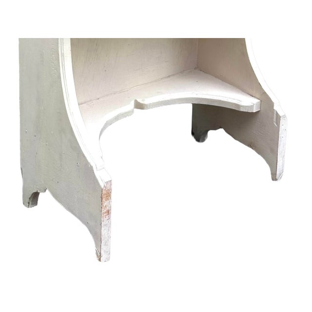 Cream Small Vintage Cream Cubby Side Table For Sale - Image 8 of 9