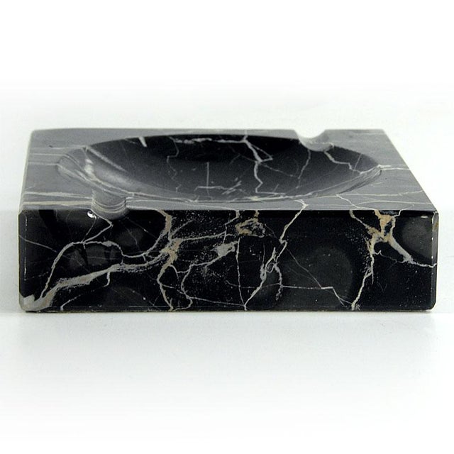 1930s Vintage Art Deco Black Marble Ashtray, 1930s For Sale - Image 5 of 9