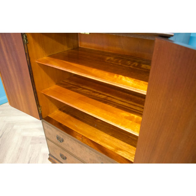 Vintage Art Deco Walnut Linen Cabinet, 1950s For Sale - Image 6 of 8