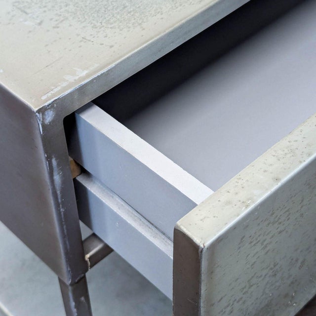 Metal Cb2 Proof One Drawer Metal Nightstand With Shelf For Sale - Image 7 of 11