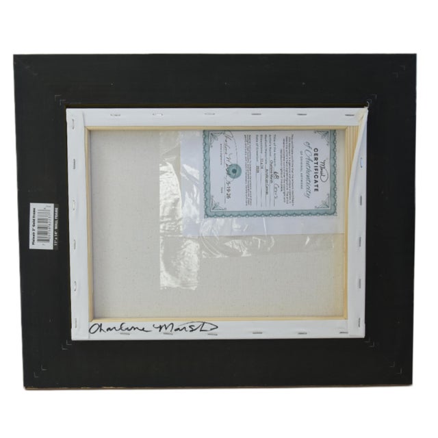 Impressionist Abstract Fun Pink Cows Painting Including the Antiqued Gold Wood Frame For Sale - Image 4 of 5