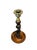 Antique English Oak Barley Twist Candlestick With Brass Bobeche | Victorian–Edwardian Candle Holder | English Country Decor For Sale - Image 6 of 9