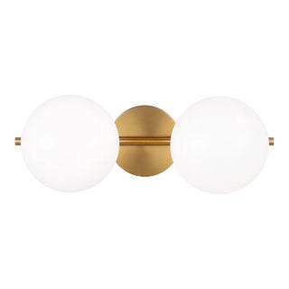 ED Ellen DeGeneres by Visual Comfort Studio Lune 2-Light Vanity, Burnished Brass For Sale