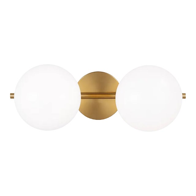 ED Ellen DeGeneres by Visual Comfort Studio Lune 2-Light Vanity, Burnished Brass For Sale