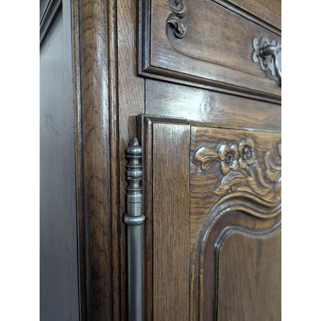 Brown Neo-Rustic Louis XV Style Oak Sideboard For Sale - Image 8 of 9