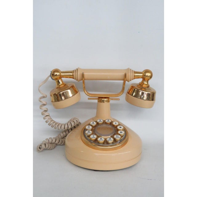 1980s 1982 Western Electric Rotary Telephone Celebrity Design Line Gold Accents 5127b For Sale - Image 5 of 12