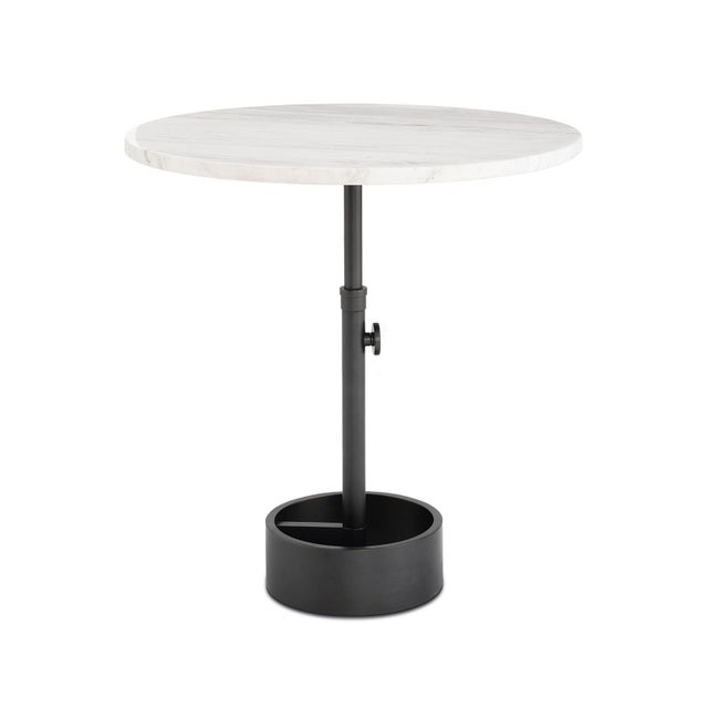 Myles Accent Table Large, Oil Rubbed Bronze with Marble Top For Sale In Detroit - Image 6 of 6