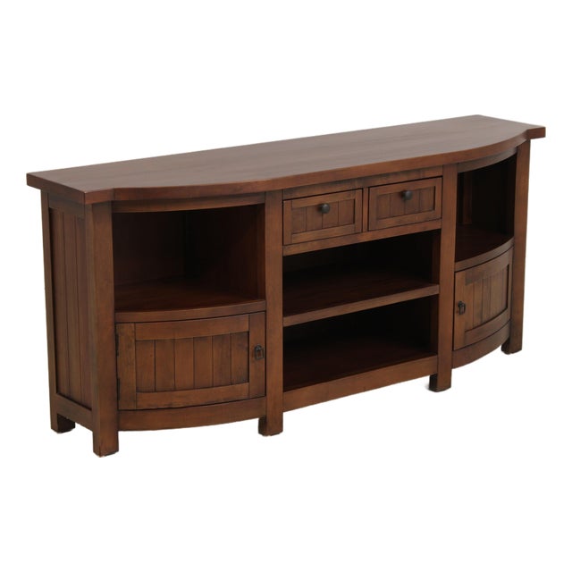 Cherry 2 Drawer 2 Door Media Tv Hall Credenza For Sale