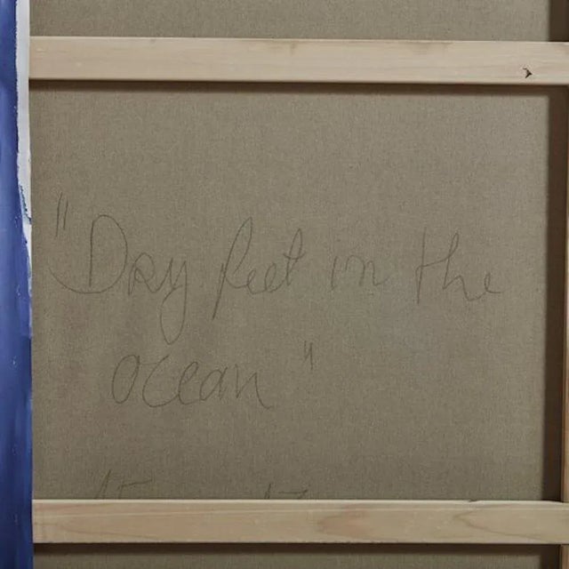 Abstract Mixed-Media Painting, Dry Feet in the Ocean by Amela Rasi, Germany 2022 For Sale - Image 9 of 10