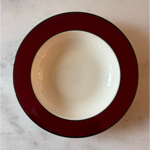 Traditional Set of 6 Pagnossin Ironstone Burgundy Soup Bowls For Sale - Image 3 of 8