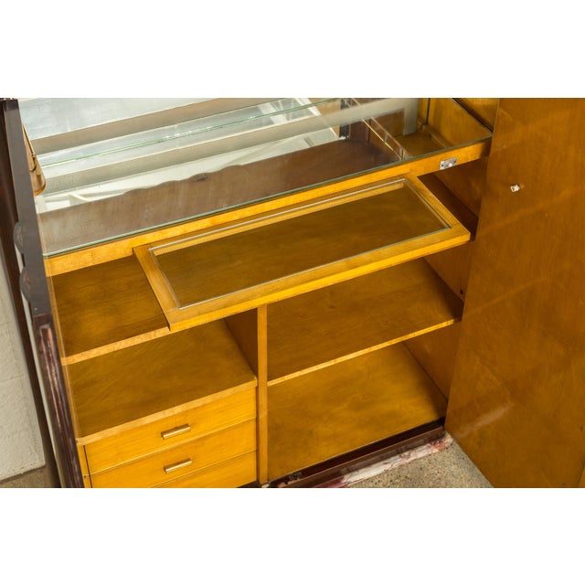 1920s Art Deco Burl Wood & Bronze Bar With Marble Base Chairish