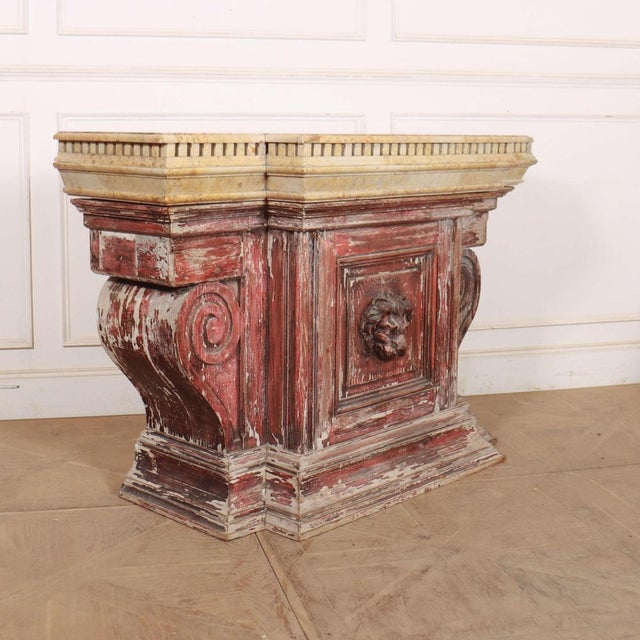 Italian Breakfront Console with Marble Top For Sale - Image 10 of 18