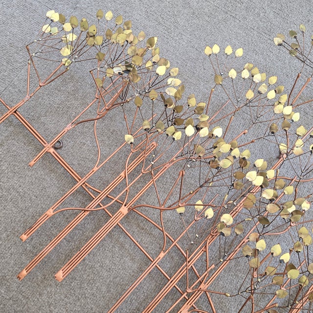 Copper Mid-Century Organic Modern Curtis Jeré Brass Tree Wall Sculpture, 57" For Sale - Image 8 of 18
