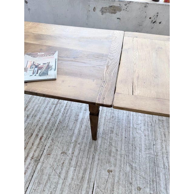 Oak Farmhouse Table with Extensions, 1950s For Sale - Image 18 of 18