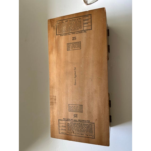 This unique double cigar box was made between 1910 and 1930. It is labeled “Patent Applied For”. The Factory No. 1888...