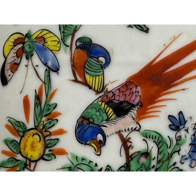 Rose Medallion Style Porcelain Vase, Vintage For Sale - Image 9 of 12