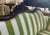 Victorian 1910s Victorian Settee Reupholstered in Green and White Italian Sunbrella For Sale - Image 3 of 6