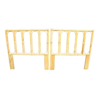 Mid Century Bamboo Single Headboards/Pair For Sale