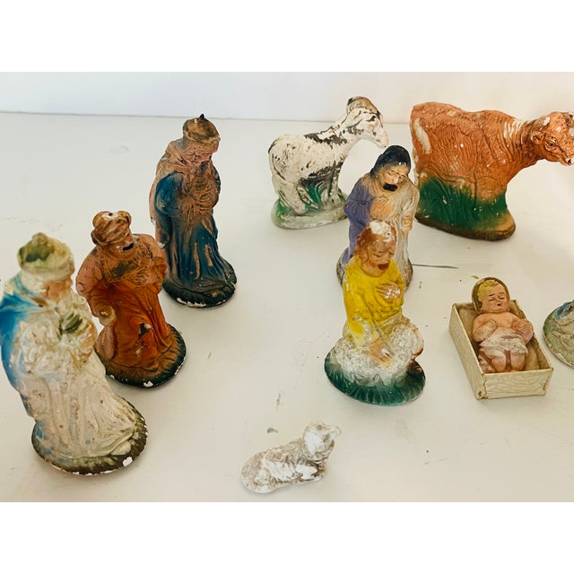 1900 - 1909 14 PCS Antique Nativity Christmas Set Religious For Sale - Image 5 of 5
