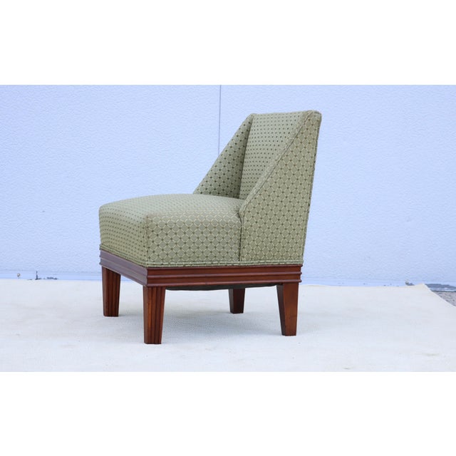 1940's Tommi Parzinger Mahogany Slipper Chair For Sale - Image 14 of 18