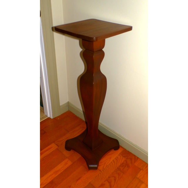 Wood Vintage Solid Wood Pedestal Plant Fern Bust Stand For Sale - Image 7 of 16
