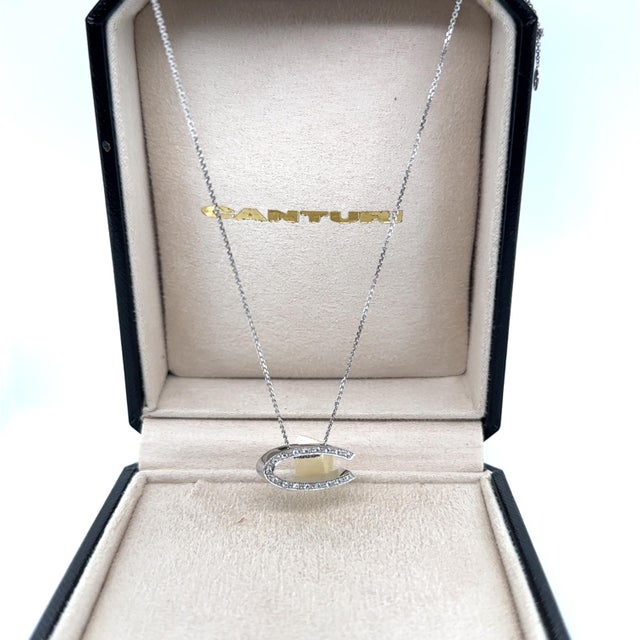 Metal Canturi 18ct White Gold Diamond Pendant Necklace 0.20ct 7.4g For Sale - Image 7 of 9