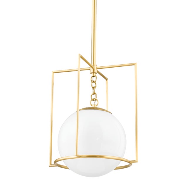 Traditional Mitzi Frankie 1-Light Small Pendant, Aged Brass For Sale - Image 3 of 3