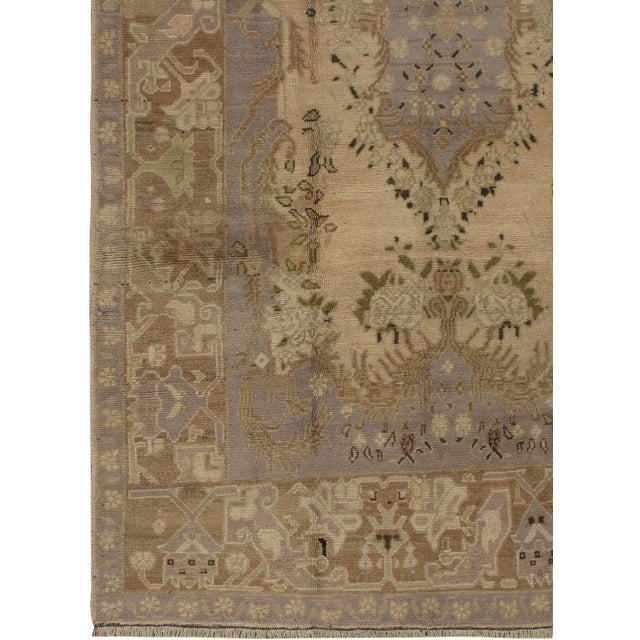 Vintage Circa 1940 Turkish Taupe Oushak Area Rug 4ft 8in X 10ft 6in For Sale In New York - Image 6 of 8