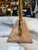 Vintage Brass Oval Vanity Mirror With Marble Base For Sale - Image 4 of 10