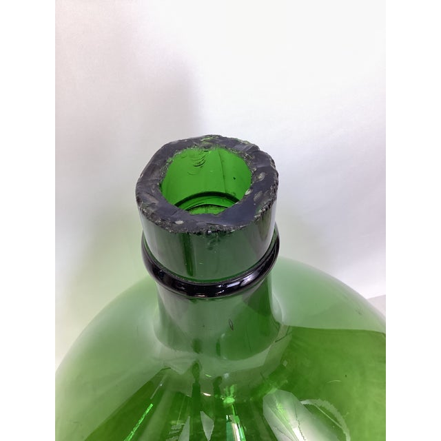 Glass Late 19th Century Handblown Emerald Green Italian Demijohn For Sale - Image 7 of 7