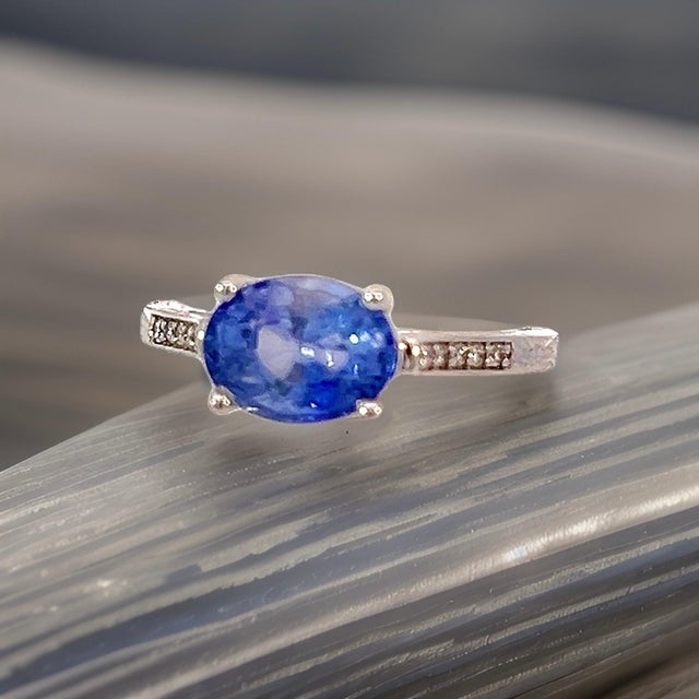 Natural Finely Faceted Quality Sapphire Diamond Ring Size 6.5 14k White Gold 2.36 TCW Certified $3,950 310592 This is a...