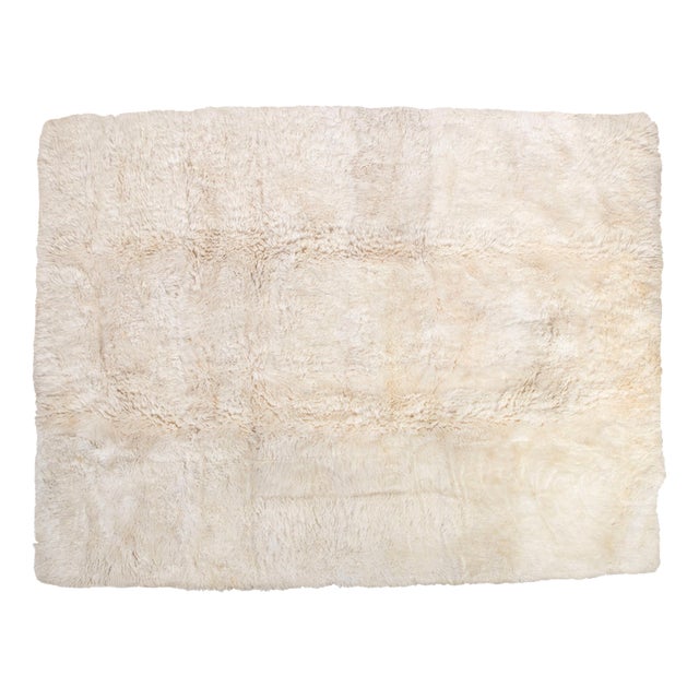 Kymo Fur Rug in Cream Beige For Sale