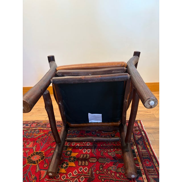 Burnt Umber Late 20th Century Pair of 2 Attributed to Old Hickory Furniture Co. Arm Chairs For Sale - Image 8 of 9