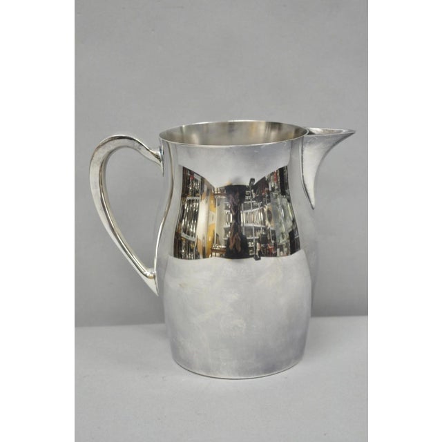 Vintage Bristol Silverplate by Poole B54 Silver Plated Bulbous Water Pitcher For Sale - Image 9 of 9