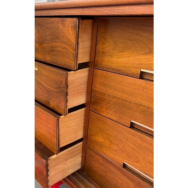 Mid Century Walnut and Brass Dresser, Credenza by Designer Merton Gershun for Cavalier For Sale - Image 10 of 18