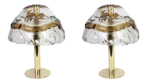 Large Murano Smoked Glass Table Lamp from Kalmar, Austria, 1970s