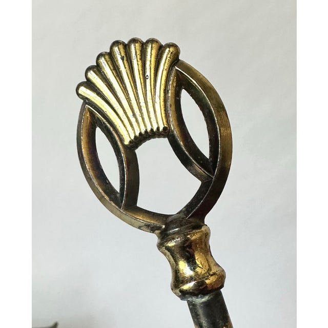 Small Vintage Brass Urn Fireplace Tool Set | Made in England For Sale - Image 4 of 9