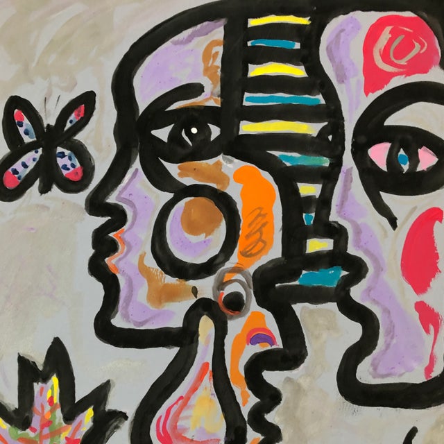 Contemporary Original Contemporary Abstract E.J.Hartmann Pop Art Portrait Painting Signed For Sale - Image 3 of 5