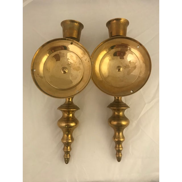 Vintage Brass Wall Mounted Sconce Candle Holders - A Pair ...