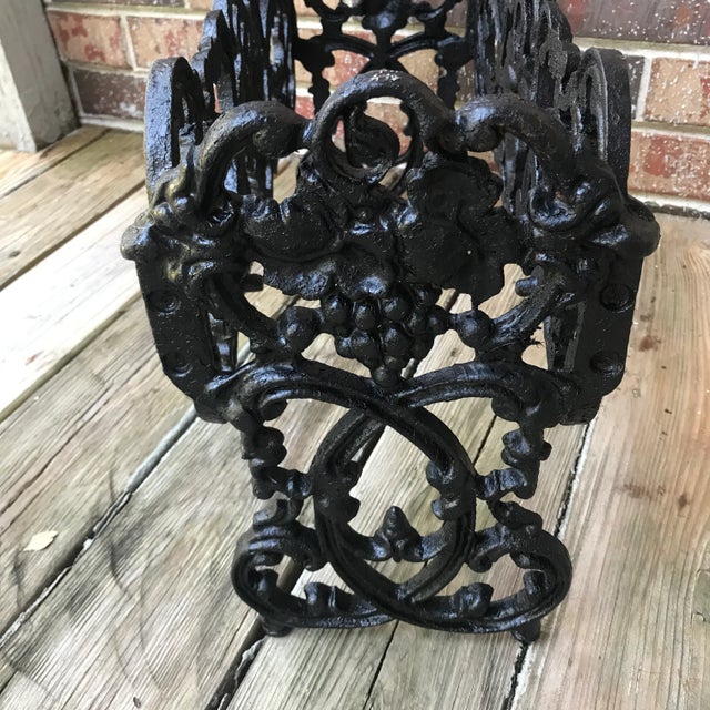 Metal Antique Victorian Cast Iron Planter For Sale - Image 7 of 14