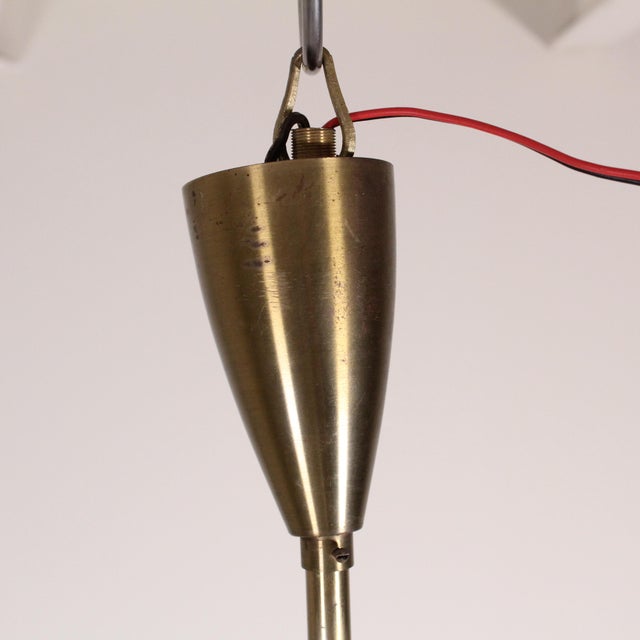 Mid-Century Brass & Black Metal Ceiling Lamp by Oscar Torlasco for Lumi For Sale - Image 3 of 15