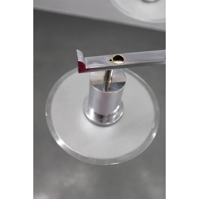 Art Deco Chrome Chandelier with Six Sandblasted Glass Discs, 1930s For Sale - Image 9 of 12