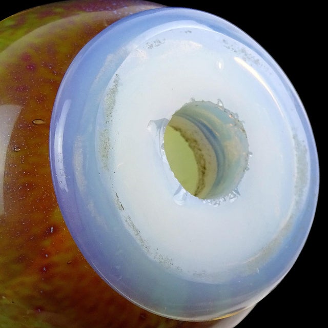 Barovier Toso Murano Vintage XLRG Opal White Chalcedony Italian Art Glass Pendant Lampshade For Sale - Image 9 of 10