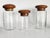 Mid-Century Modern 1970s Glass Canisters With Teak Wood Lids, Set of 3 For Sale - Image 3 of 10